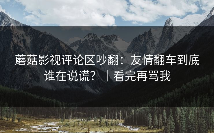 蘑菇影视评论区吵翻：友情翻车到底谁在说谎？｜看完再骂我